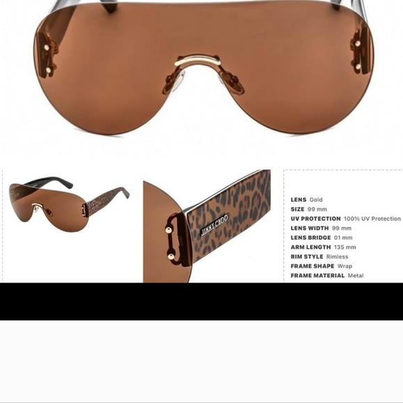 Jimmy Choo Dark Brown Sunglasses with Gray Case NWOT - Picture 5 of 5